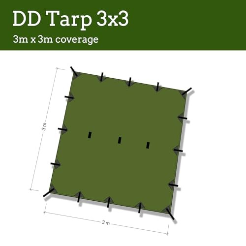 – DD Tarp 3×3 – Coyote Brown (10ft x 10ft) – 100% Waterproof – Lightweight &