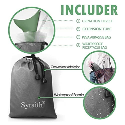 Portable Female Urinal Device – Reusable Silicone Pee Funnel with Extension Pipe