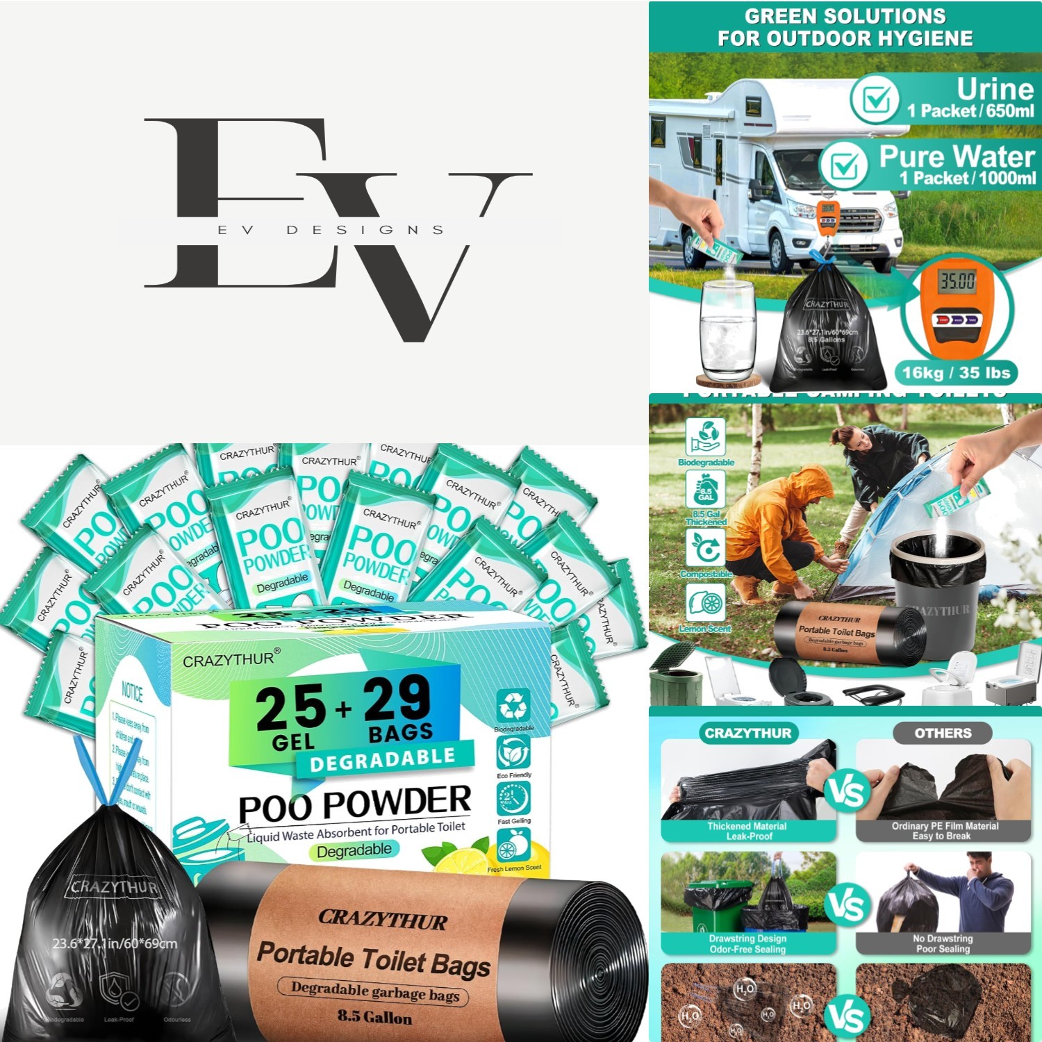 Multi-Purpose Biodegradable Toilet Gel – Perfect for Camping & RV Adventures