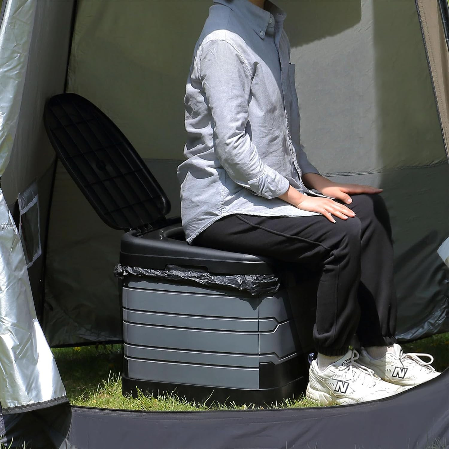 Updated Portable Potty for Camping Extra Large Folding Travel Toilet Camping Toi