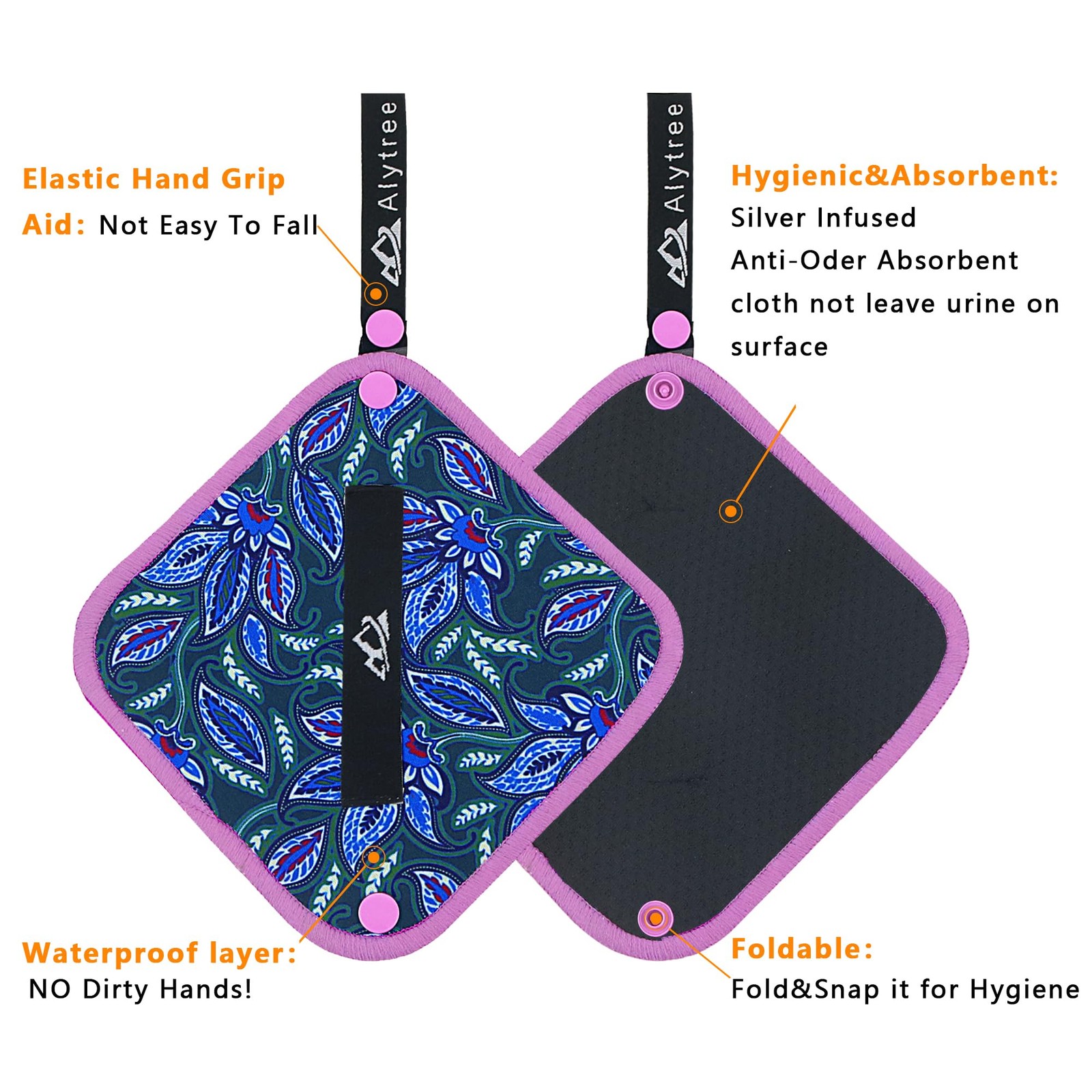 2PCS Pee Cloth Silver Infused for Women Hiking, Pee Rag for Female Peeing Out