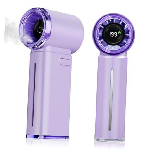 Portable Handheld Fan, Powerful Mini Hand Held Fan, 5000mAh Purple