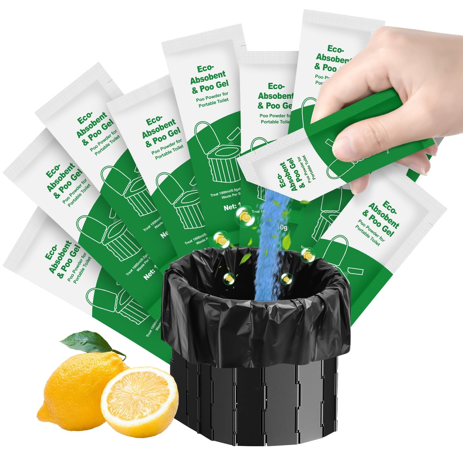 Liuwat Portable Toilet Gel 20 Packs Camp 1 Count (Pack of 20), Green