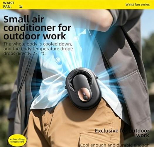 Rechargeable Portable Waist & Neck Fan with 5-Speed 14500RPM Turbo Airflow |