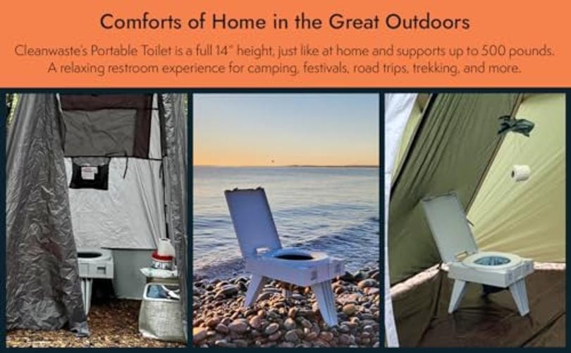 GO Anywhere Portable Folding Toilet – Plus Bonus Original Wag Bag Kit