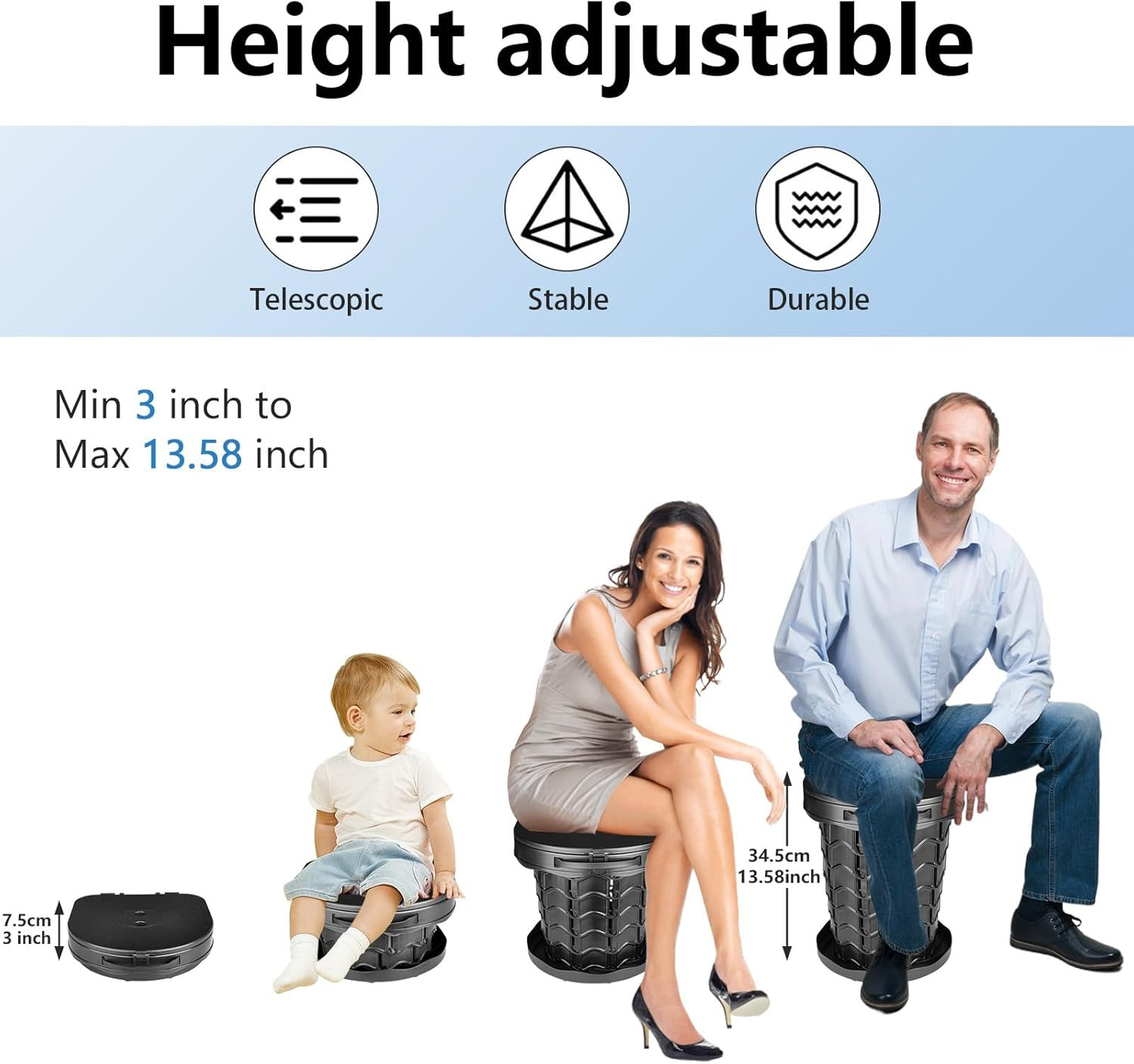 Camping Toilet Foldable Camping Separating Toilet WC with Lid Mobile Toilet NEW