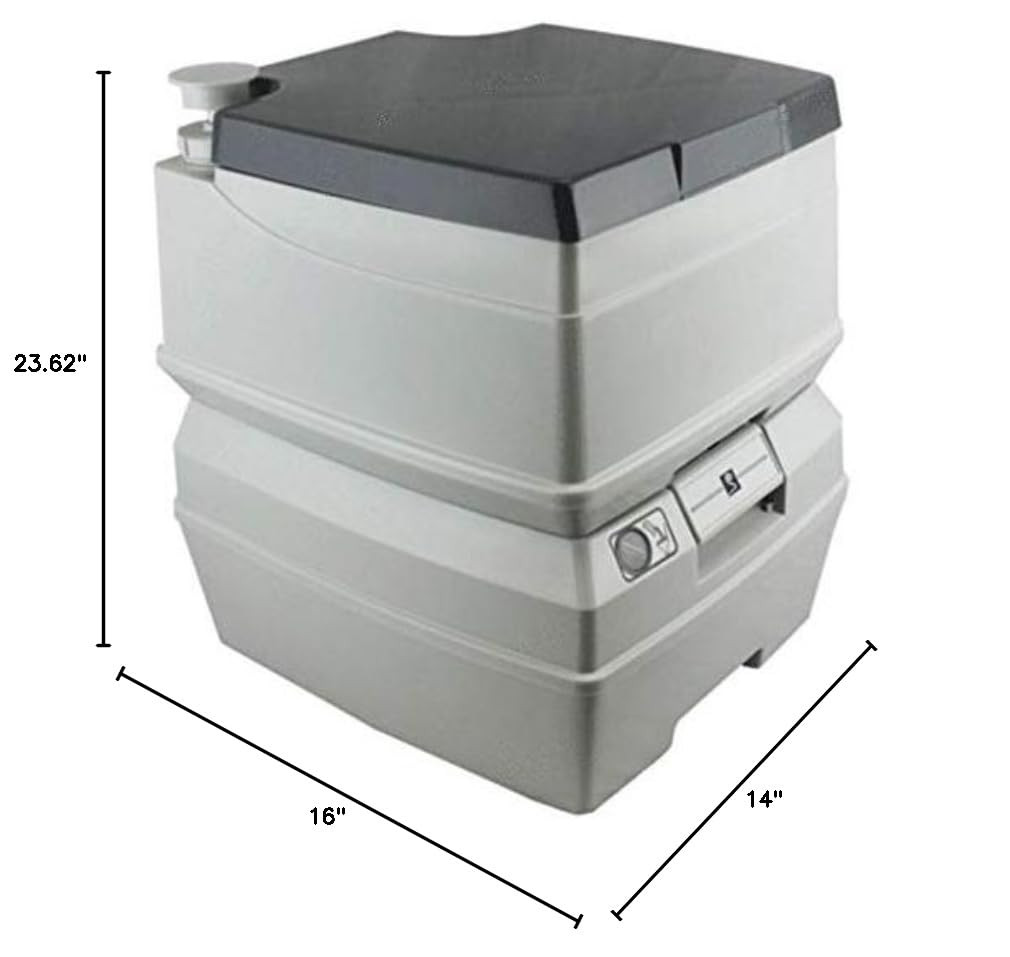 Overland TS-TOILET-5 5 Gallon Flushable Portable Outdoor Toilet with Removable H