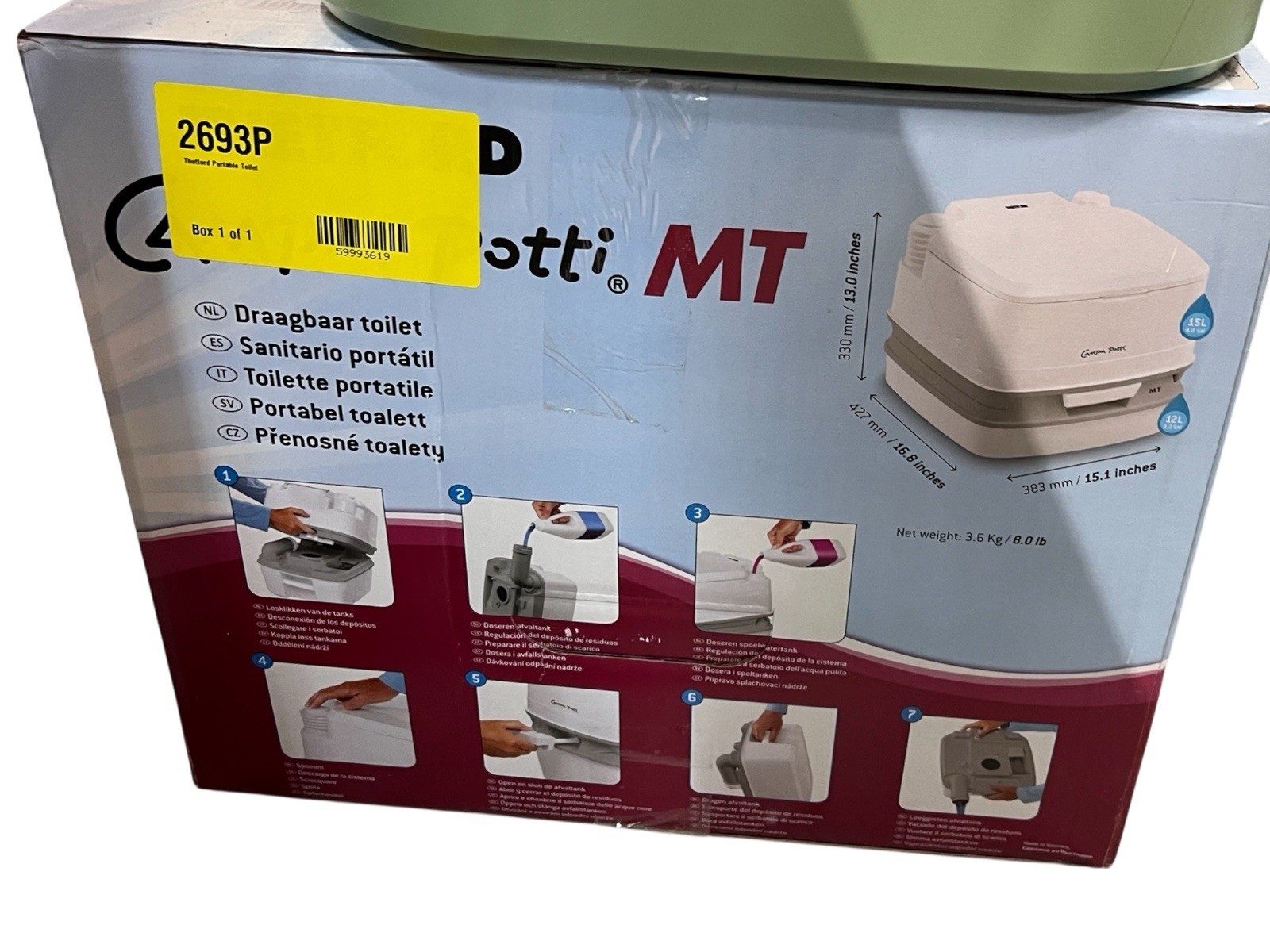 THETFORD Campa POTTI MT Portable Camping Toilet RV Camper Van Trailer Travel pot
