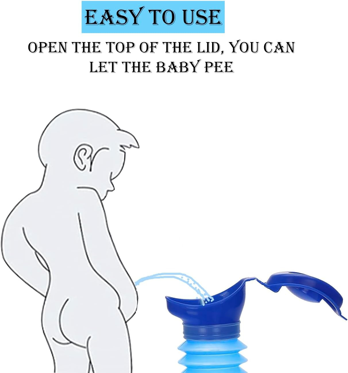 Urinario Portatil de Emergencia Botella de Orina Reutilizable para Viaje 2 Pack