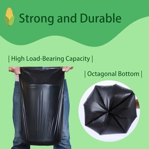 Biodegradable Camping Toilet Waste Bags & Trash Bags, 8 Gallon Compostable