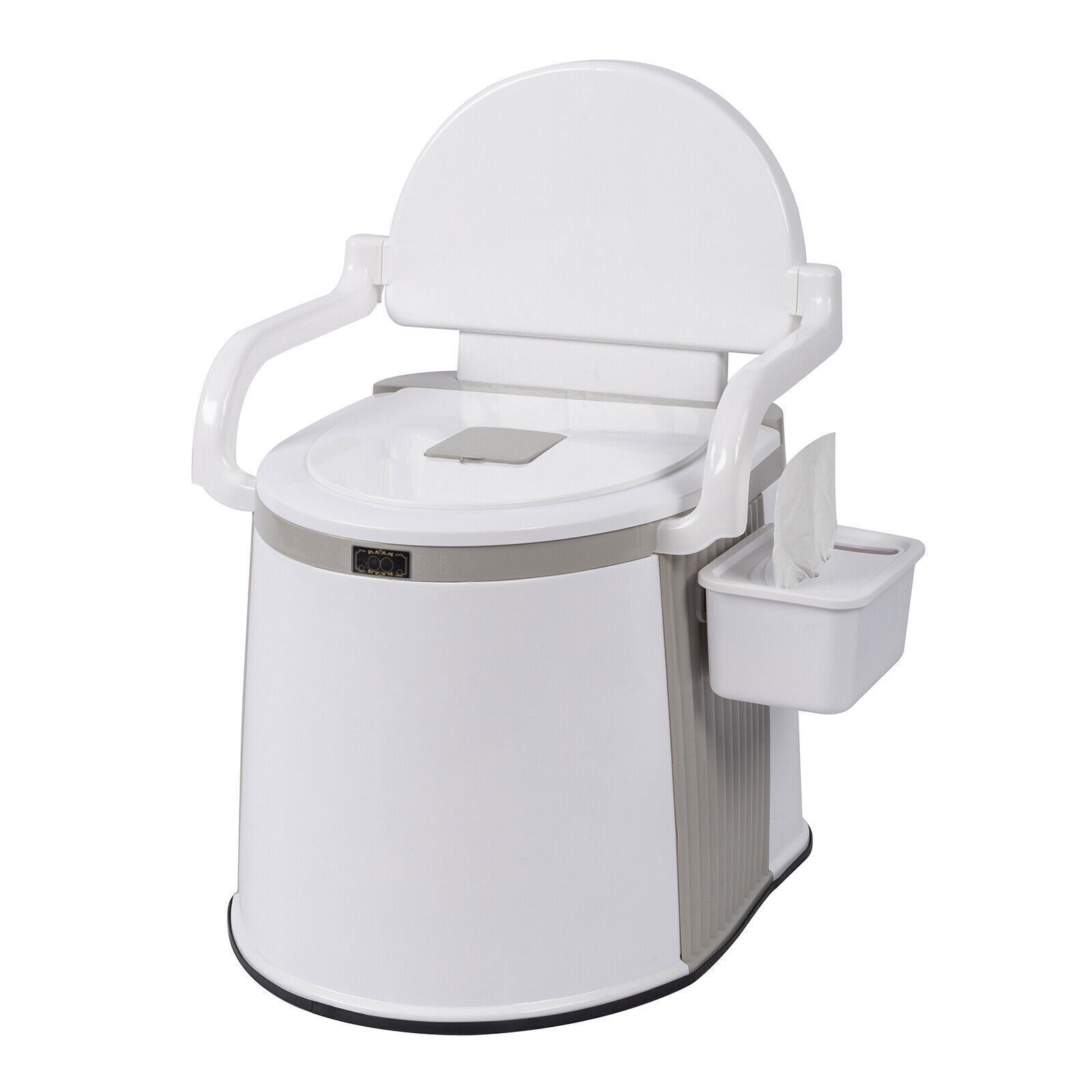 5 Gallon Camping Portable Toilet Travel In/Outdoor RV Commode Potty w/Tissue Box
