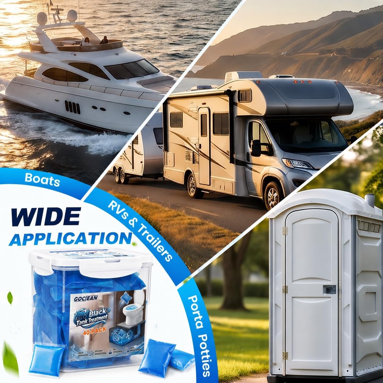 Septic-Safe RV Toilet Pods – 40 Pack Waste Breakdown & Odor Elimination Drop-Ins