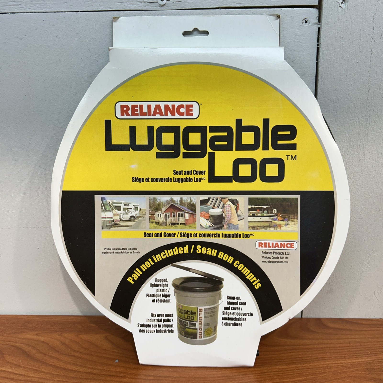 RELIANCE LUGGABLE LOO PORTABLE BLACK TOILET SEAT AND COVER -PAIL NOT INCLUDED JD