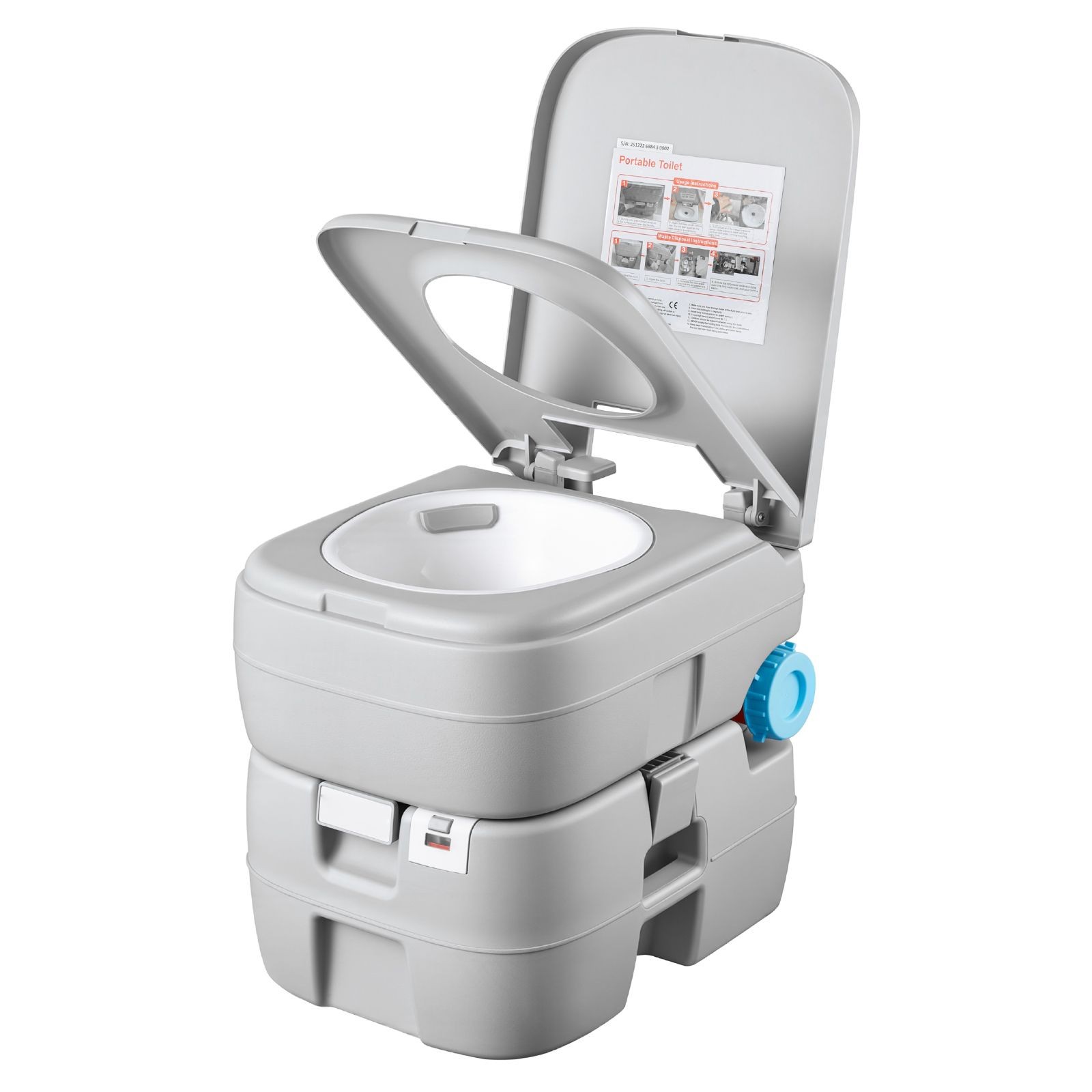 Portable Toilet 7.9 gal Waste Tank 200 Flushes for Hiking
