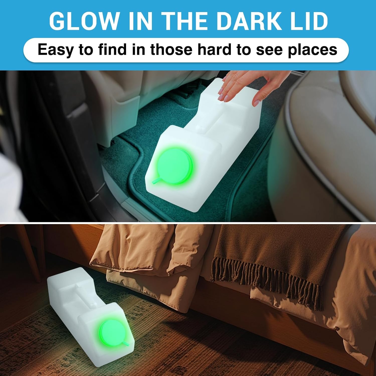 Tilcare Portable Urinals for Men Spill Proof Nighttime Glow in The Dark Lid- 300