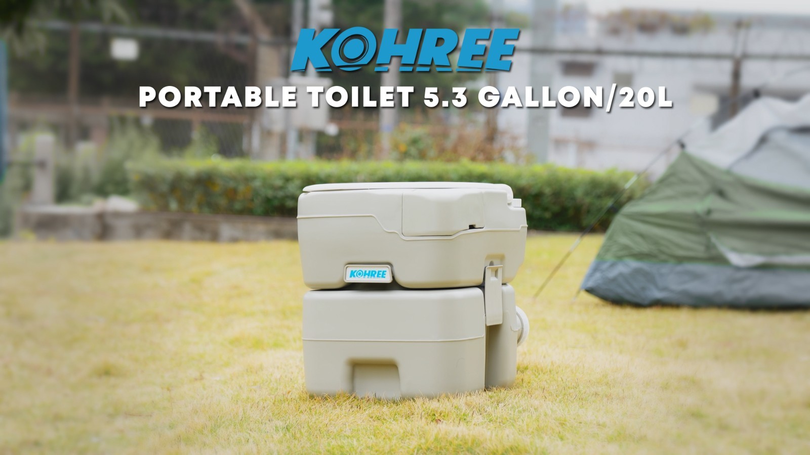 Portable Camping Toilet 5.3 Gal Cassette Porta Potty – Leakproof Bellows Flush,