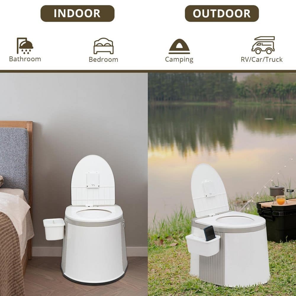 Portable Toilet – Commode with 5 Gallon Bucket Inner – Lightweight Camping RV