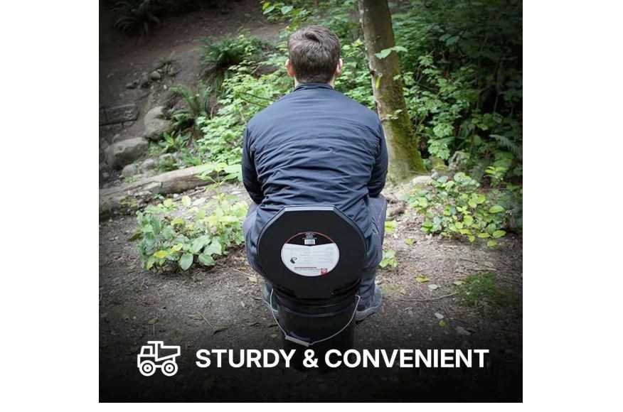 5-Gallon Portable Toilet Seat with Lid for Camping, Emergencies & Travel