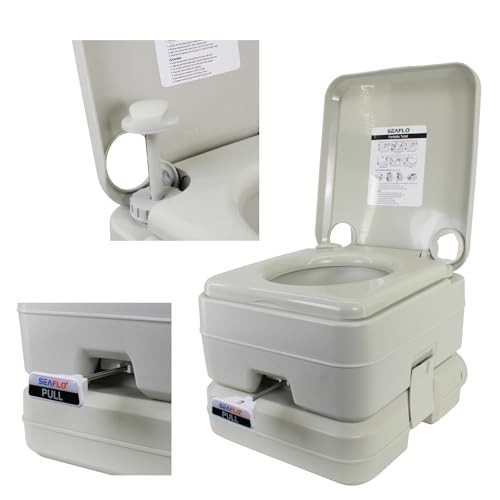 Premium Camping Portable Toilet – 5.8 Gallon Waste 3.43 Gall Fresh 2.6 Gallon