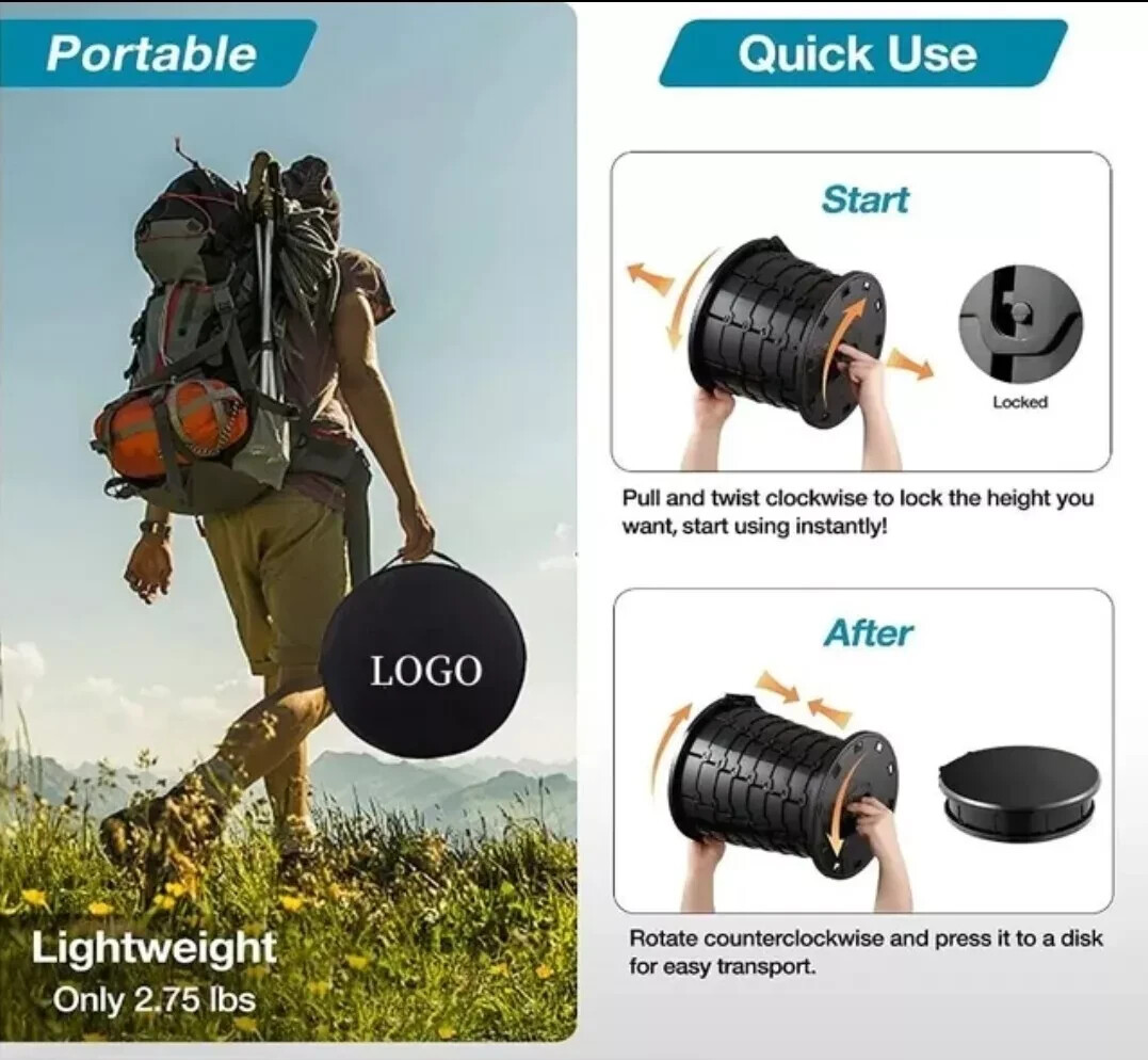 Portable Foldable Toilet Seat Camping Travel Hiking Fishing Watching Games