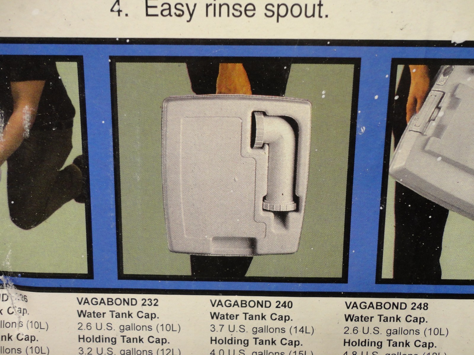 VAGABOND 249 3.7 Gallon Capacity Portable Toilet for RV Camping or Trailer NEW