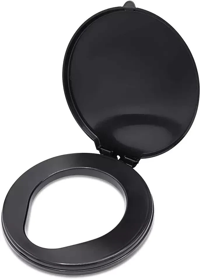 5 Gallon Bucket Toilet Seat w/ Lid Travel Outdoor Camping Hiking Snap On Black