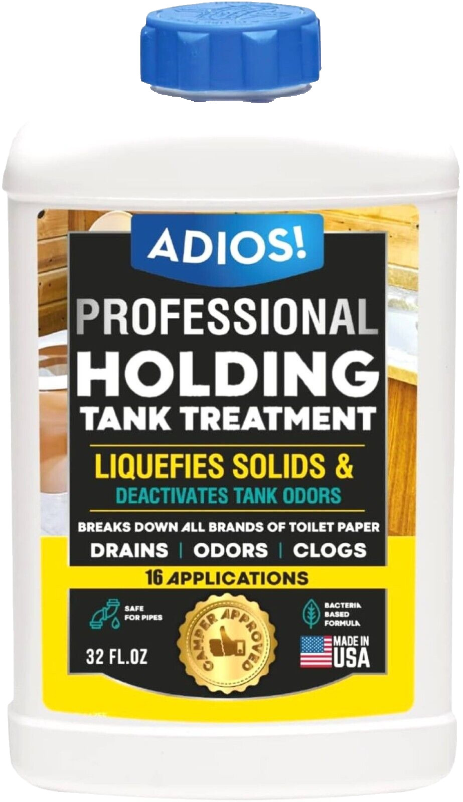 2 – ADIOS!™ RV Holding Tank Treatment and Deodorizers- 32 Fl Oz each