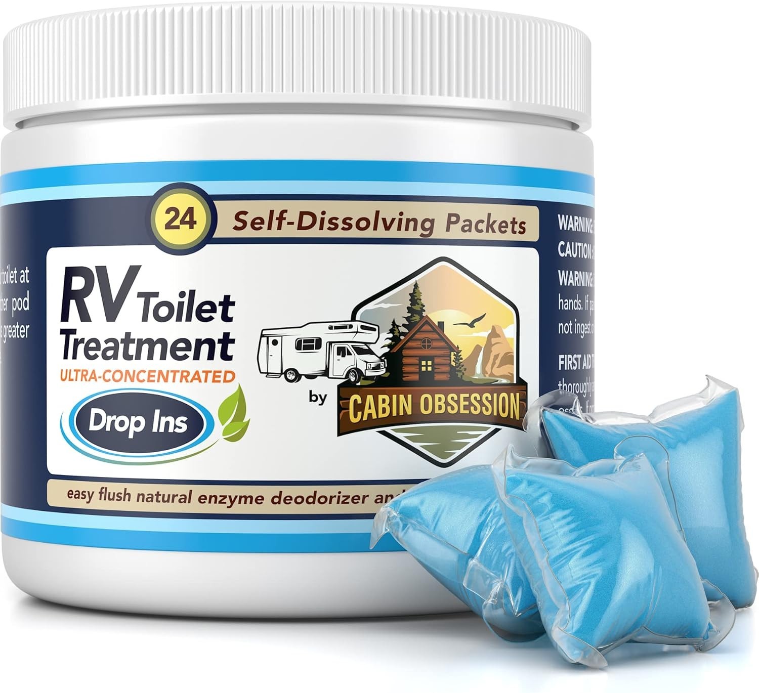 Concentrated RV Black Tank Solution – 24 Easy Flush Packets, Safe For All Tanks