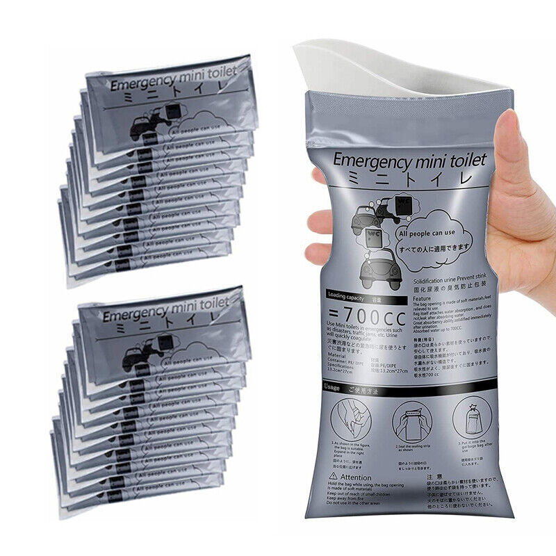 20x Unisex Disposable Emergency Portable Urine Bags Car Urine Bag 700ml Toilet