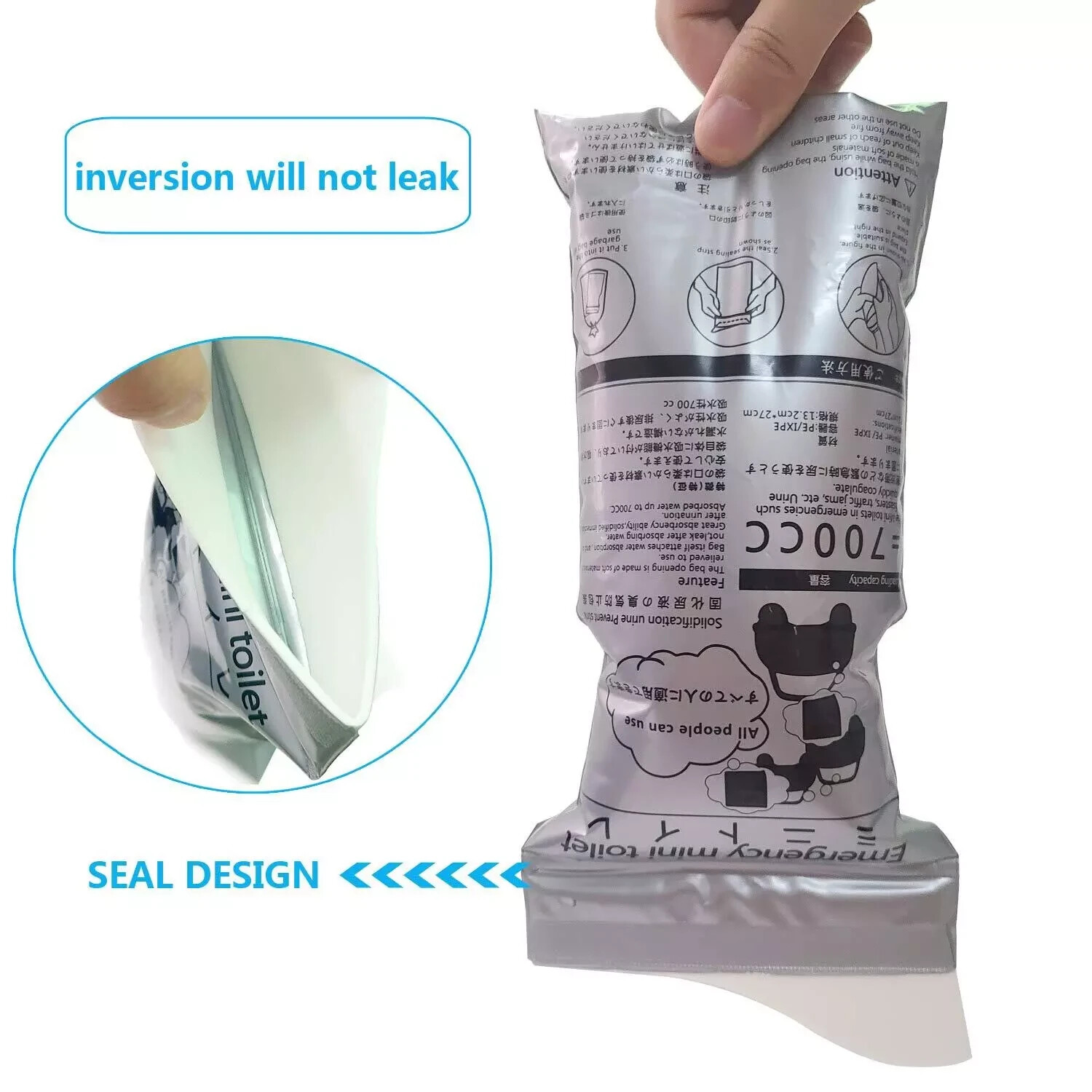 Pack of 16 Disposable Urinal Bags Camping Pee Unisex Travel Urine Vomit Bag