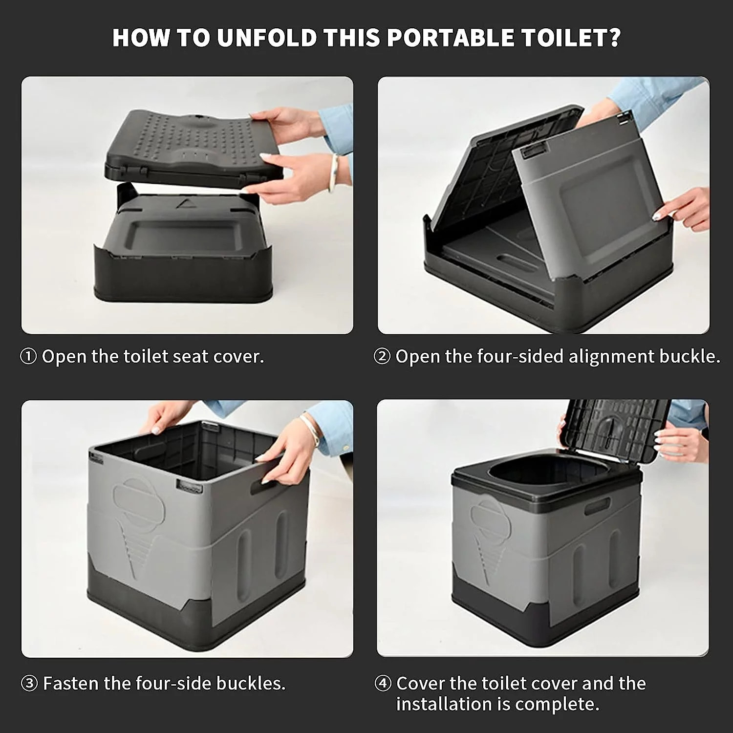 Portable Toilet for Camping, Outdoor Waterproof Travel Folding Toilet，Camping Po