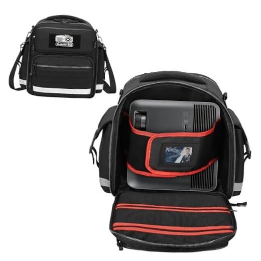 Projector Case with Projector Screen and 13 Inch Laptop Section, Portable