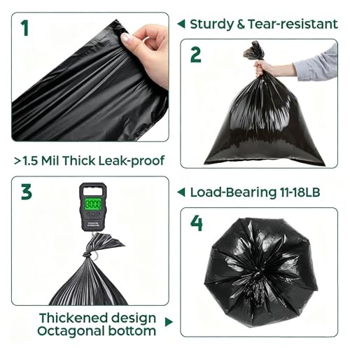 Portable Camping Toilet Bags, Biodegradable Compostable Trash Bags, 5-8 100