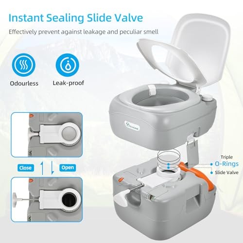 Portable Toilet for Adults, 5.8 Gallon Camping Porta Potty with Carry Bag,