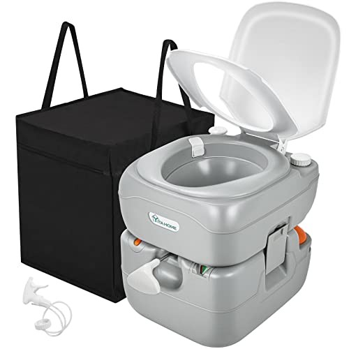 Portable Toilet Camping Porta Pottylon with 5.8 Gal Standard Seat+Bag+Sprayer