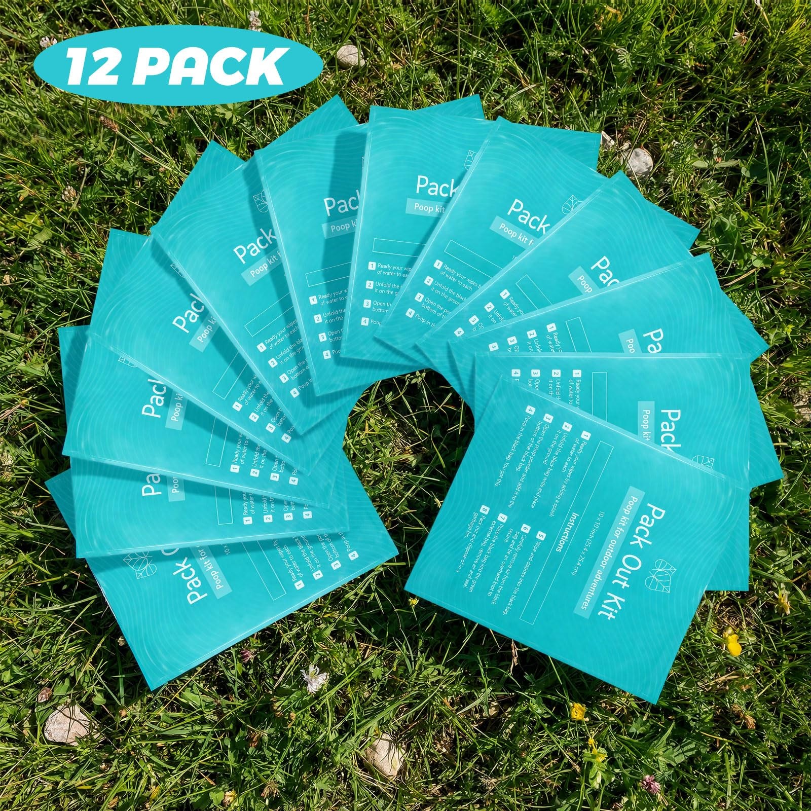 12 Pack Camping Poop Kit Includes Wet , Hand , Smell Disposal Bags, Poop for …