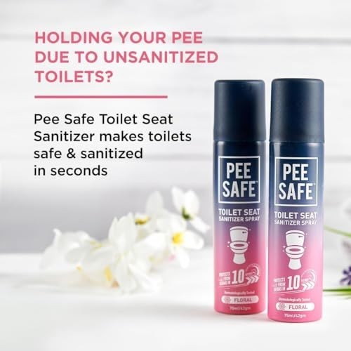 Pee Safe Toilet Seat Sanitizer Spray 75ml Each Pack of 3 Mint Lavender Citrus