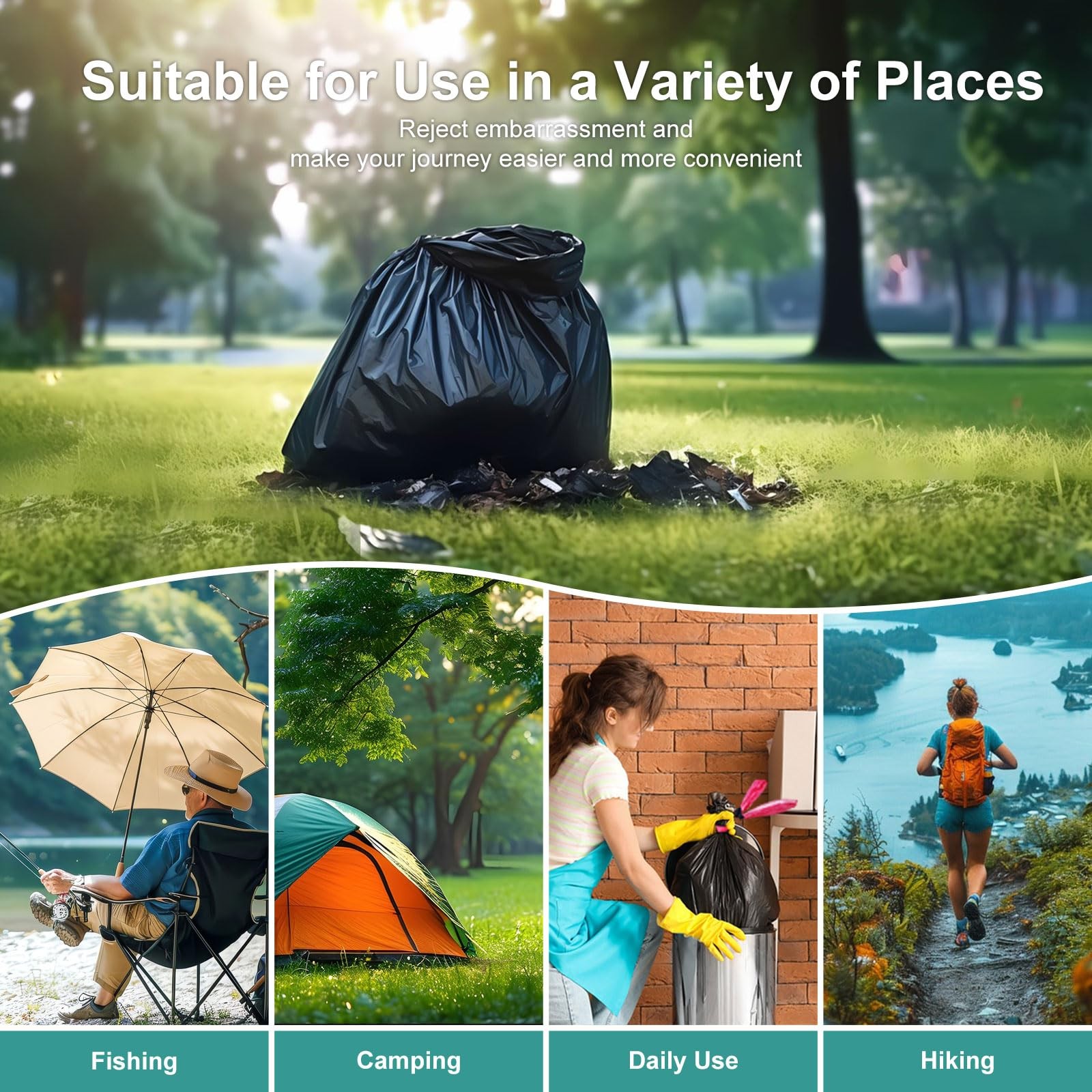 Ann Katy Portable Toilet Bags，Drawstring Camping Toilet Bags Toilet Trash Bag…