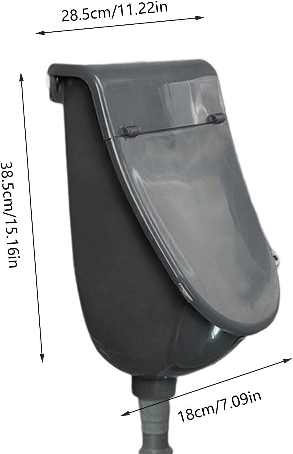 Wall Mounted Outside Urinal for Men, Waterless Urinal with Lid and Hose,
