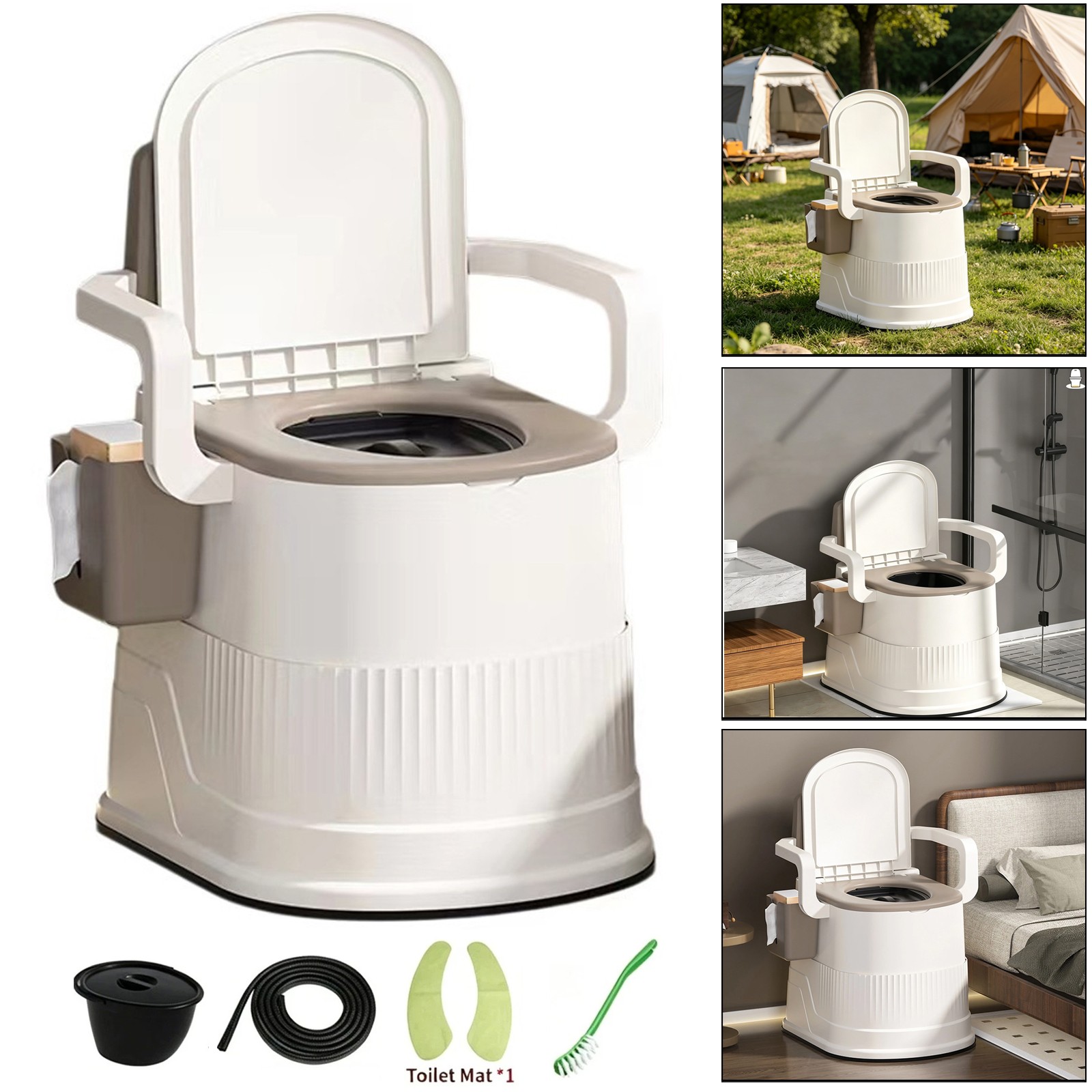 Portable Toilet and Privacy Tent for Adults, Pop Up Potty Tents Outdoors Toilets