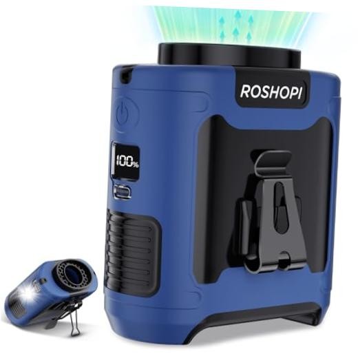 AI Portable Fan Rechargeable -10000mAh, 40H Work Time with 5 Speeds Blue