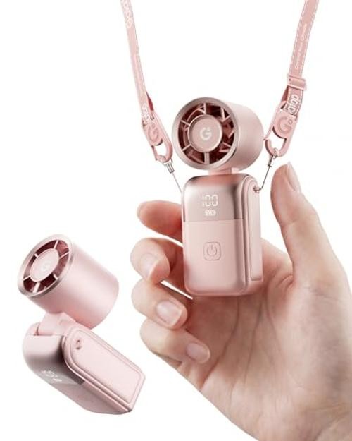 Mini Portable Handheld Fan, 6-Speed Turbo Cooling, Max 15 Hrs Pink