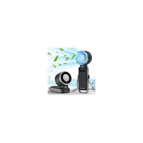 Portable Handheld Turbo Fan with Ice Cooling, Rechargeable Personal Fan, black