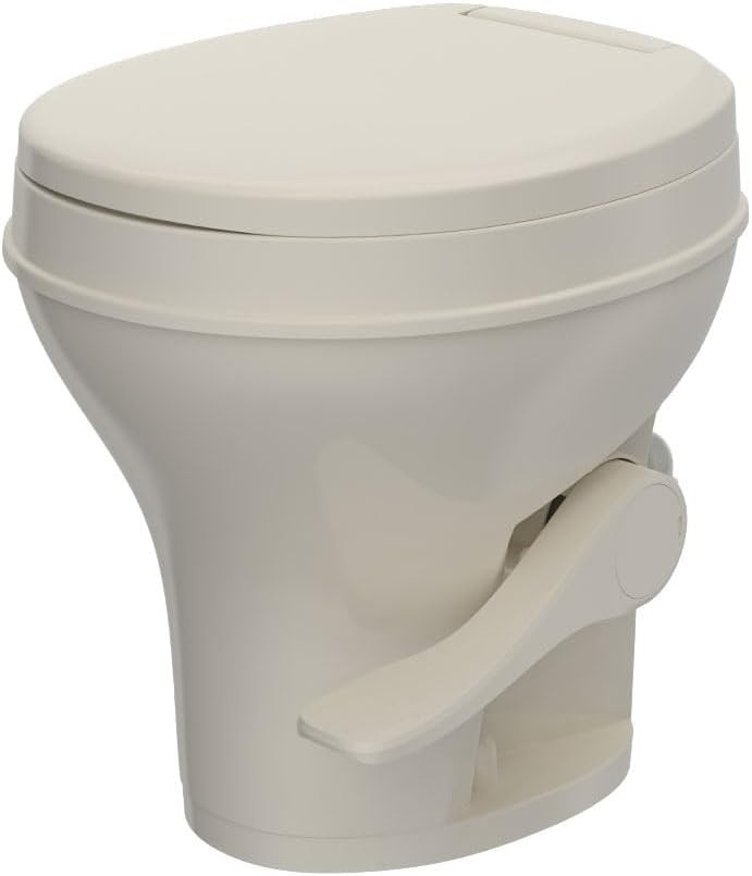 SEAFLO Residential Height Bone Camper/RV Toilet with Sprayer Attachment, 18.5”