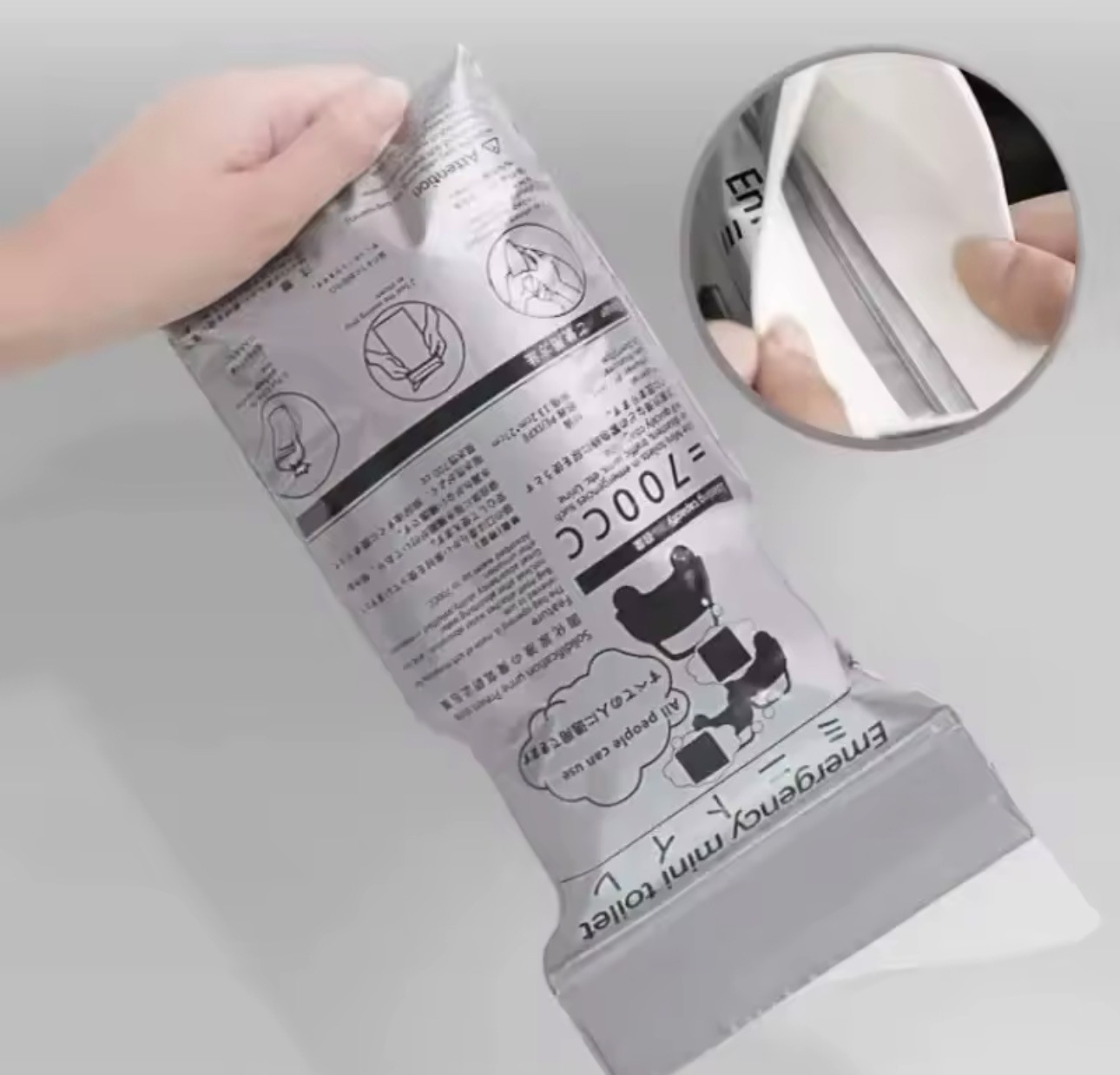 An eco-friendly,ultra-lightweight,portable,and foldable toilet bag reliable and