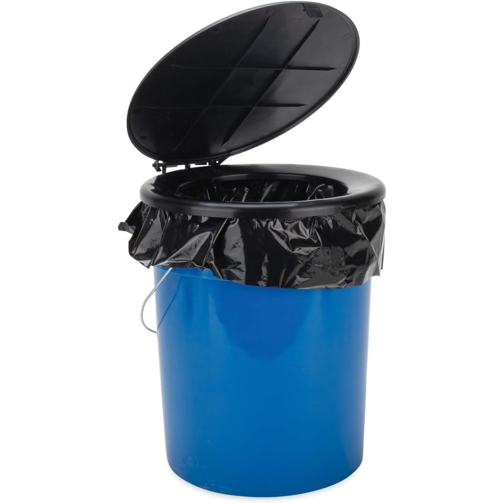 Camco Portable Toilet Bucket with Seat & Lid – 5-Gallon Camping Toilet Handle