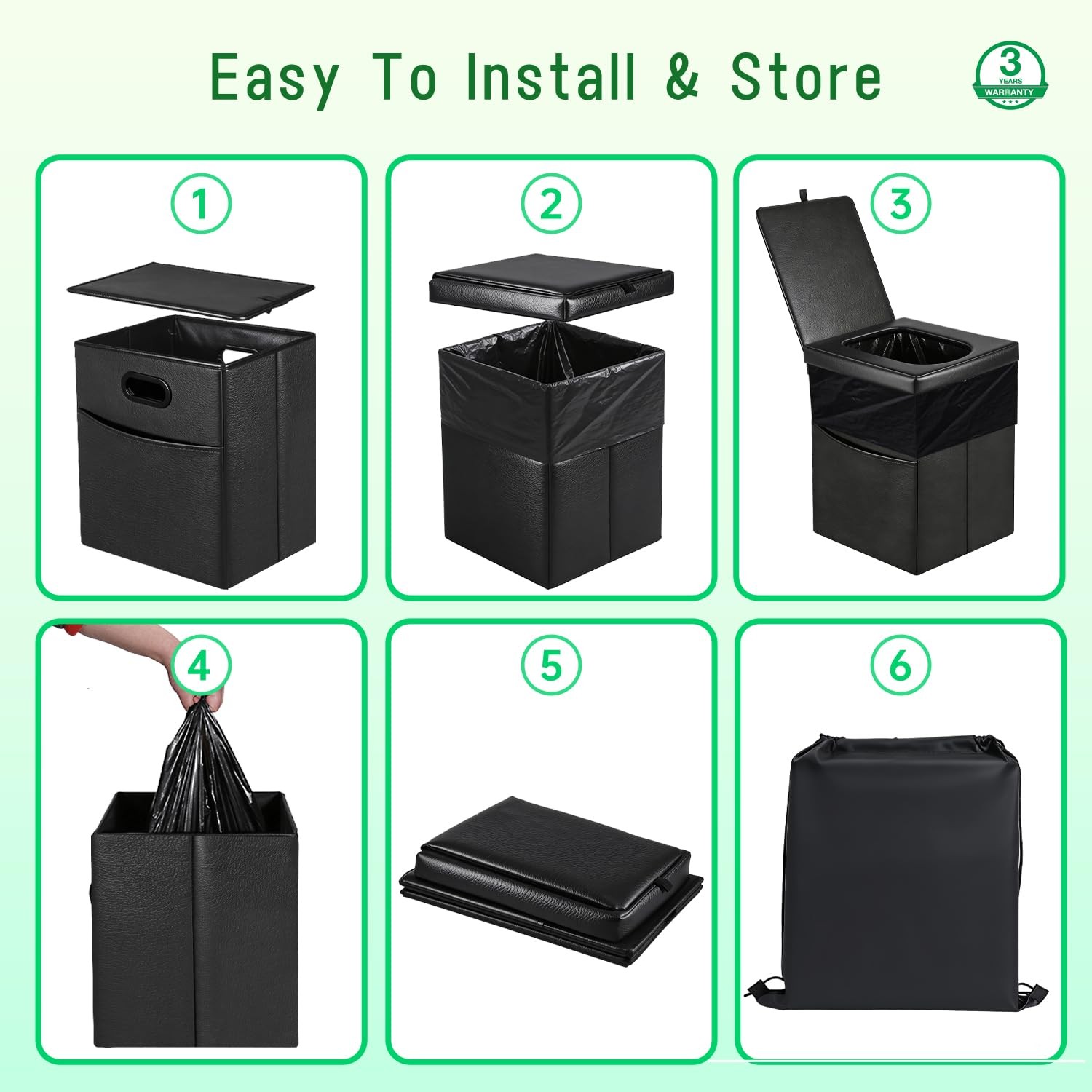 Panmout 16.5″ XL Portable Toilet for Camping, Foldable Travel Toilet for Adults
