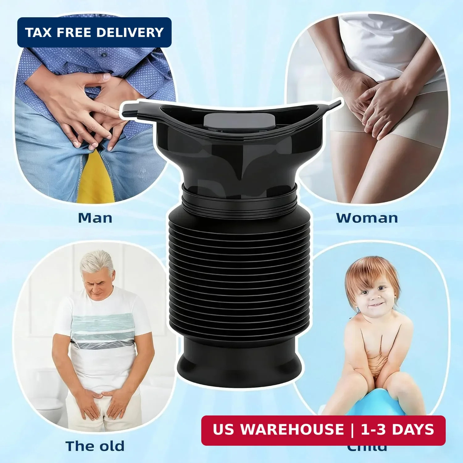 Pee Bottles for Men, Adjustable Emergency Urinal, Car Pee Bottle for Men and Wom