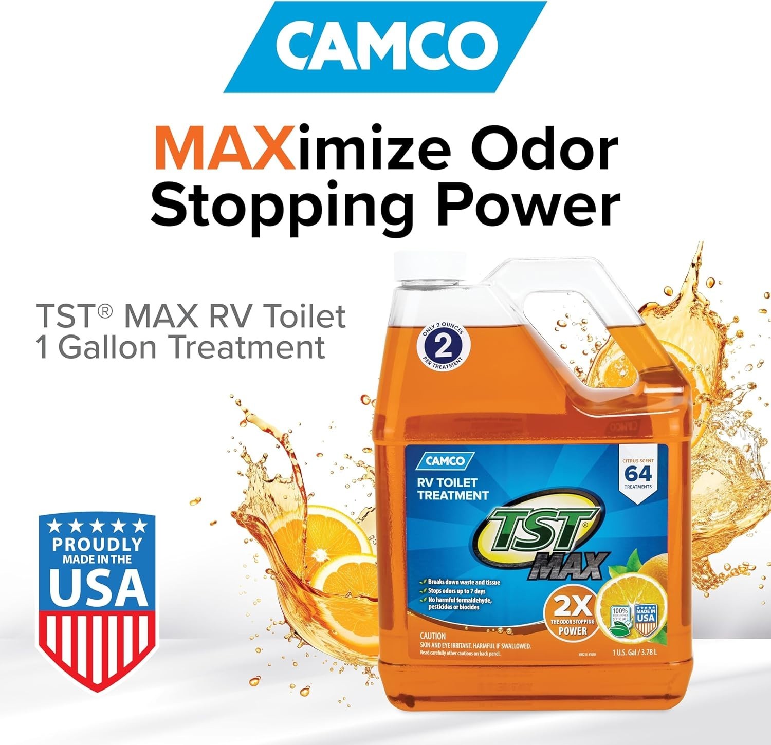 128 Fl Oz RV Toilet Treatment Pack of 1 Holding Tank Odor Control Orange