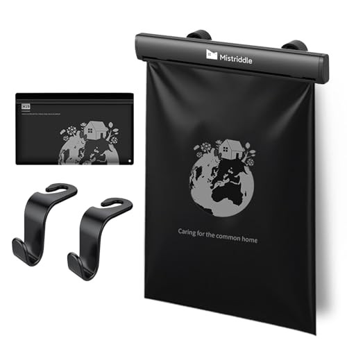 Headrest Hanging Car Trash Bag Holder – Aluminum Alloy with 25 Disposable